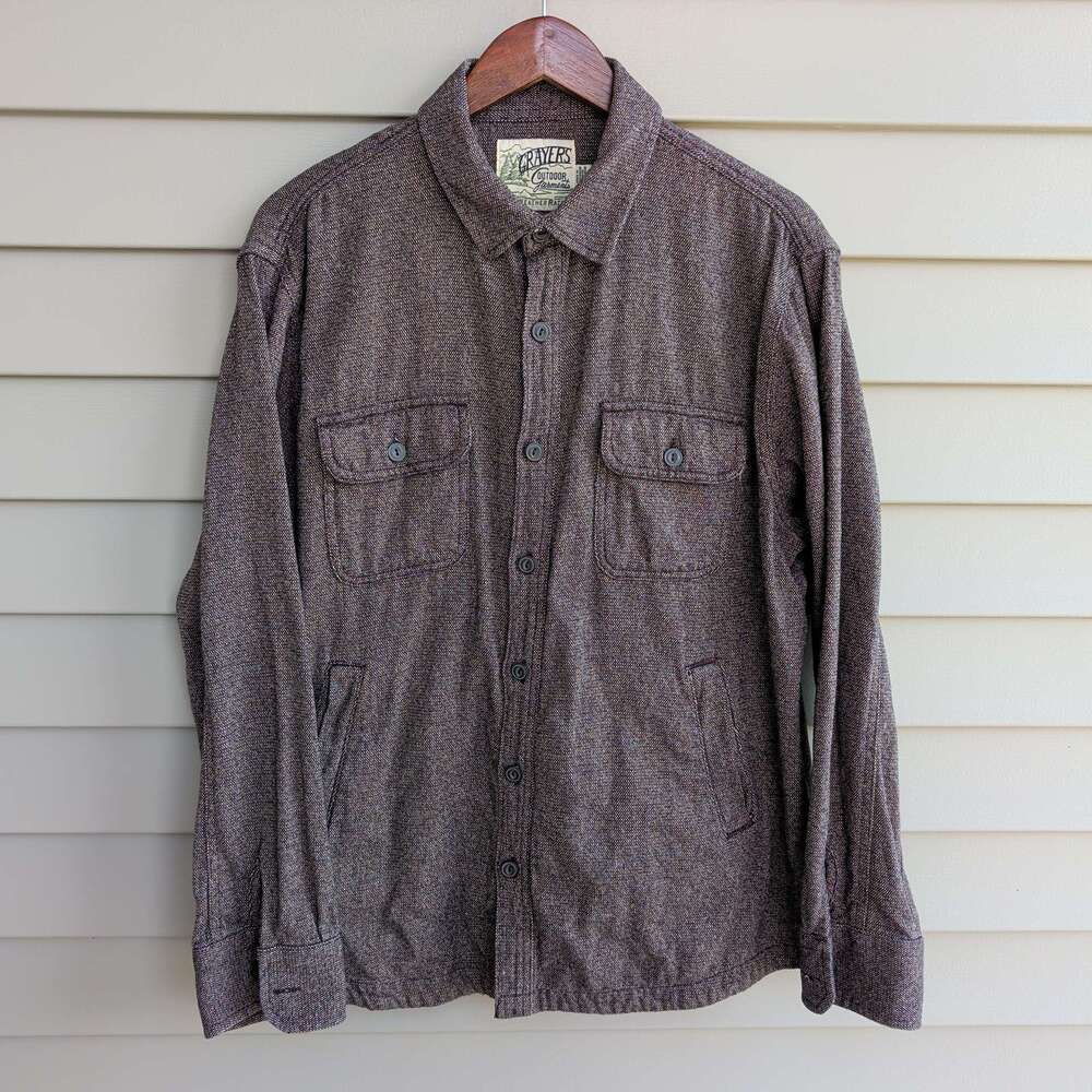 Grayers Outdoor Garments Shirt Jacket Mens L Brown Tweed Cold Weather Rated